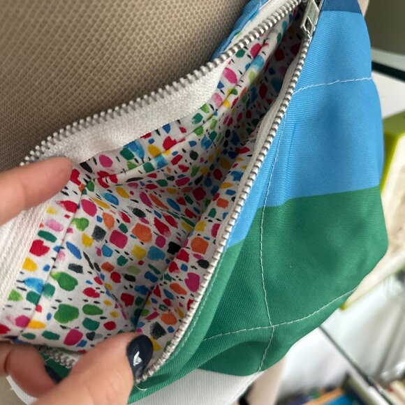 HANDMADE | Rainbow-colored Fanny Pack (White / Green / Blue) - Picture 2 of 4